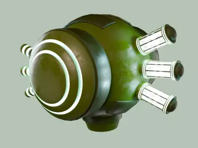 Sci-Fi Drone Mid Poly Game Model 3D model