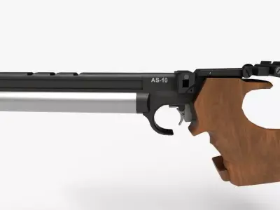 PBR Air Pistol AS-10 Low-poly 3D model
