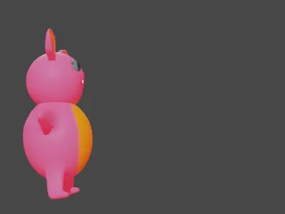 cartoon  monster Low-poly 3D model