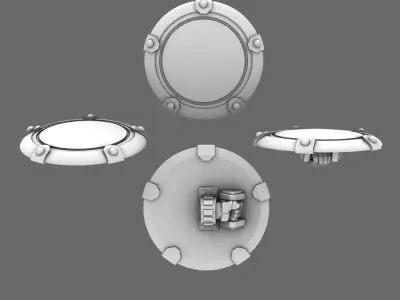 Space Knights Domed Shield Type B LEFT 3D print model