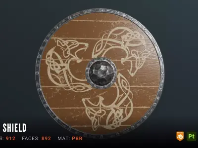 Viking Shield - Game Ready PBR Asset Low-poly 3D model