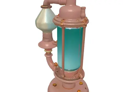 Steampunk Alchemist Industrial Desk Lamp 3D model