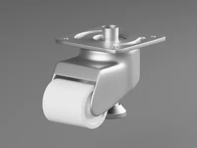 Industrial Caster Wheel with Brake Heavy Duty Equipment Roller 3D model