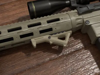 Foregrips rifle grips Low-poly 3D model