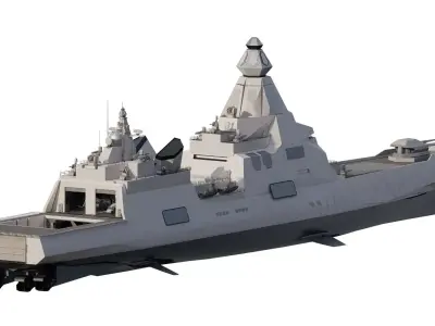 US NAVY DETAILED MODERN DESTROYER 3D model