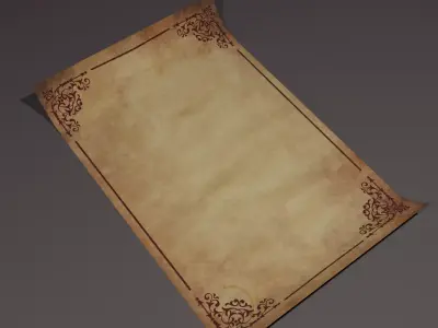 Antique paper 3D model Low-poly 3D model