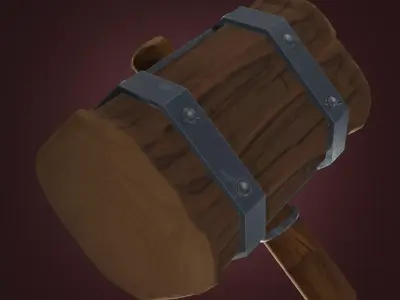 Battle Hammer Low-poly 3D model purchase