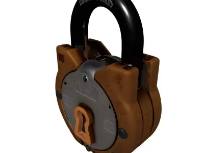 Detailed Rustic Padlock 3D Model Low-poly 3D model