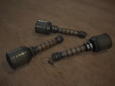 Sci-Fi Grenade Low-poly 3D model 13