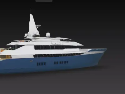 Modern Ocean Exploration Mega Yacht 3D print model