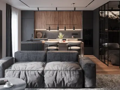 Modern apartment interior 3D model buy