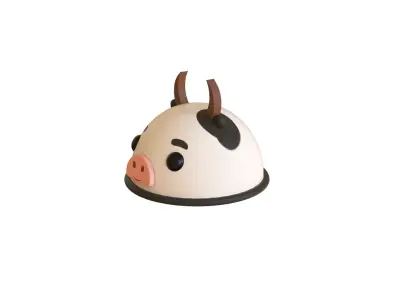 Low-Poly Cow Hat Low-poly 3D model