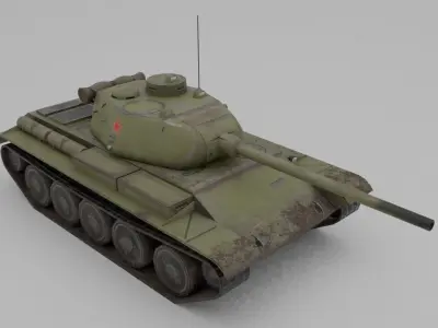 T-44 Medium Tank  Low-poly 3D model