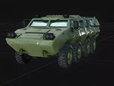 Realistic Modern 8x8 Armored Personnel Carrier Vehicle 3D Model Low-poly 3D model