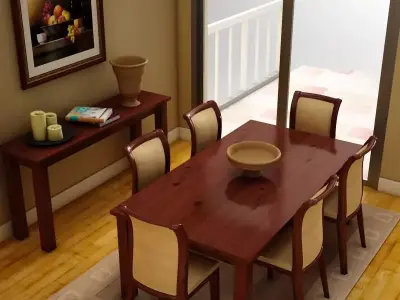 Dinning set dining room furniture 3D model