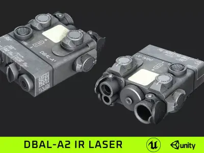 Steiner Optics DBAL A2 IR Laser flashlight Low-poly 3D model