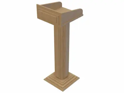 Pulpit wooden podium Low-poly 3D model