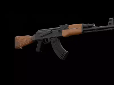 ak47 low poly Free low-poly 3D model