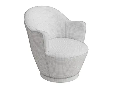 Circle Leg Base Gray Fabric Swivel Chair Low-poly 3D model