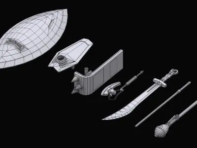 Gundam Zeon Melee Weapons 3D model