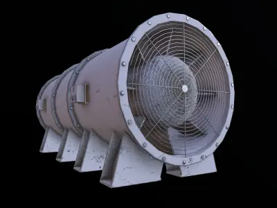 White Ventilation Fan Low-poly 3D model