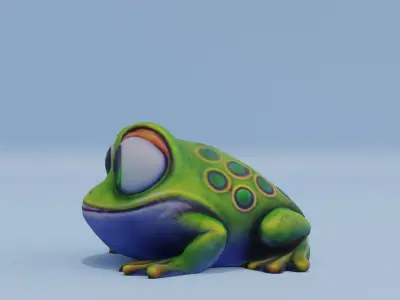 Frog Big Eyes Stylized Cute Low-poly 3D model