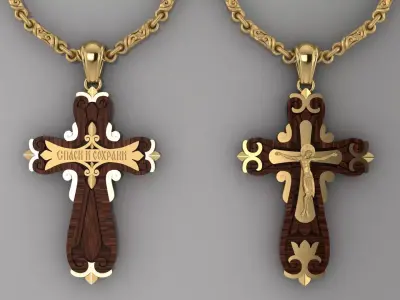 classic Cross with Jesus  3D print model
