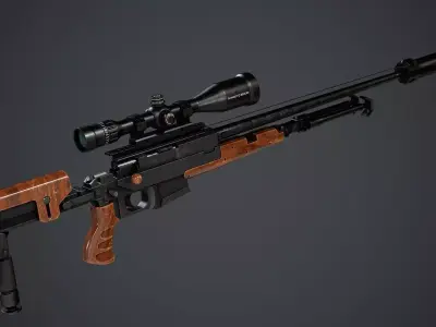 PGM 338 Sniper Rifle - PBR Texture Low-poly 3D model