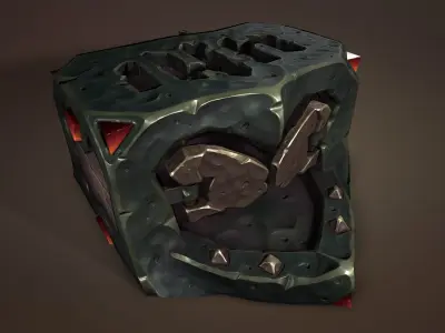 Undead forging furnace Low-poly 3D model