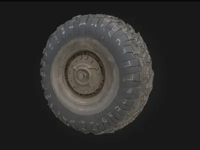Off-Road Tire  Heavy Tread Wheel Model for Trucks 3D model