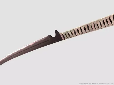 Wakidzasi knife Low-poly 3D model