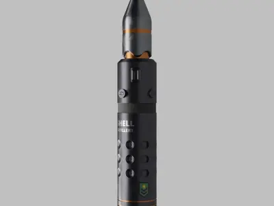 Artillery Shell Military  Low-poly 3D model