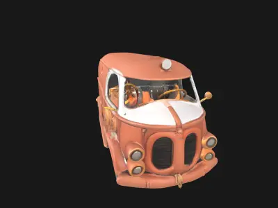 Steampunk Van 3D Model RetroFuturistic Victorian Era Low-poly 3D model purchase
