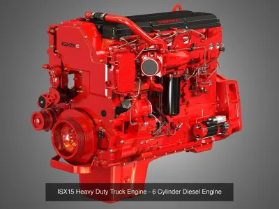 Cummins - 6 Cylinders Diesel Engines 3 in 1 3D Model Pack