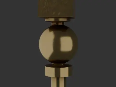 Papal Staff Low-poly 3D model