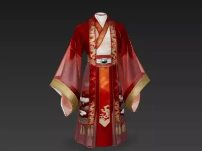 Chinese antique style clothing wear Hanfu 1 3D model