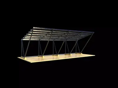 Carport Car Metall 02 3D model