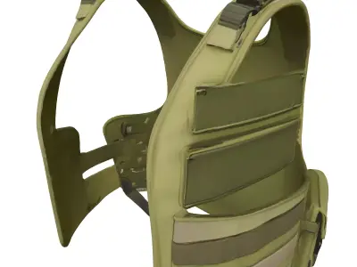 Realistic Tactical Vest Plate Carrier Low-poly 3D model