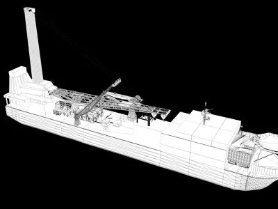 Ship DELMA 2000 Pipelay Crane Vessel 3D model