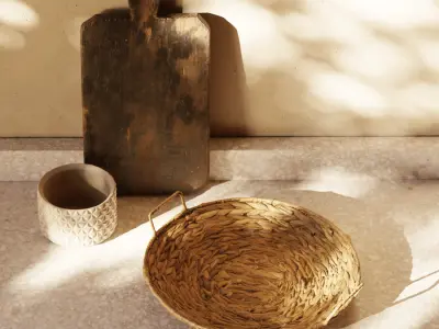  Banana Leaf Weaved Basket Model 