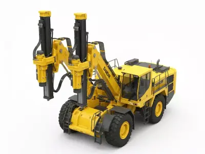 Industrial Mining Drill Low-poly 3D model
