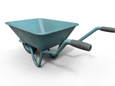 Wheel Barrow Low-poly 3D model order