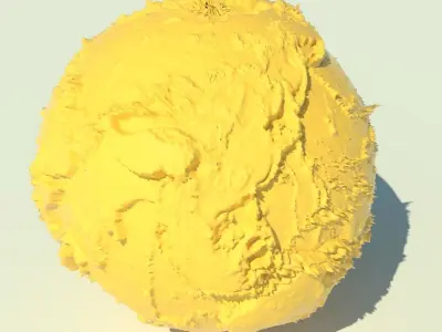 The earth  Spherical Terrian Topography Digital Elevation  3D model