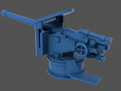 120-40mm WW2 Italian Howitzer-Obice - Personal lic 1-200 scale 3D print model