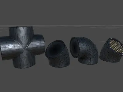 Modular Pipework System Low-poly 3D model