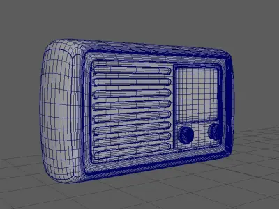 Vintage Radio Model Low-poly 3D model