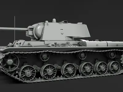 The KV1 and KV2 Heavy tanks High-poly 3d model 3D model