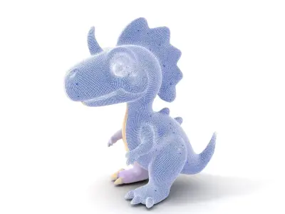 Cute Cartoon Dinosaur Model Pack Low-poly 3D model purchase