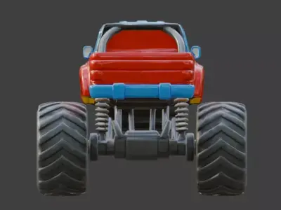 Stylized RC Monster Truck 3D Model Low-poly 3D model