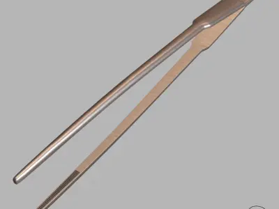 Tweezers pair of stainless steel tongs Low-poly 3D model